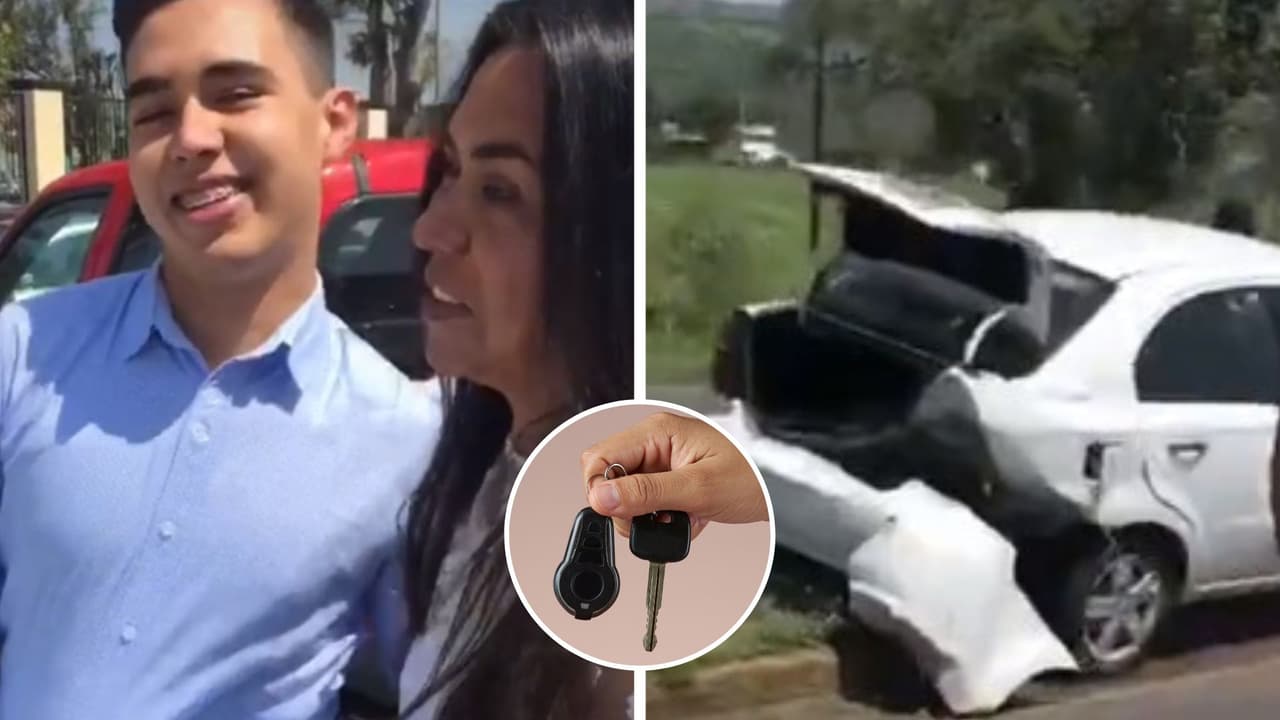  Le regalan un carro por graduarse y lo choca a minutos de estrenarlo: causa burlas en TikTok