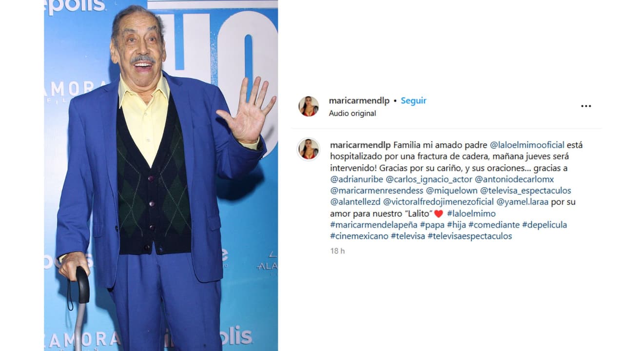 La actriz Maricarmen De la Peña reportó que su padre sería operado este jueves 27 de febrero.