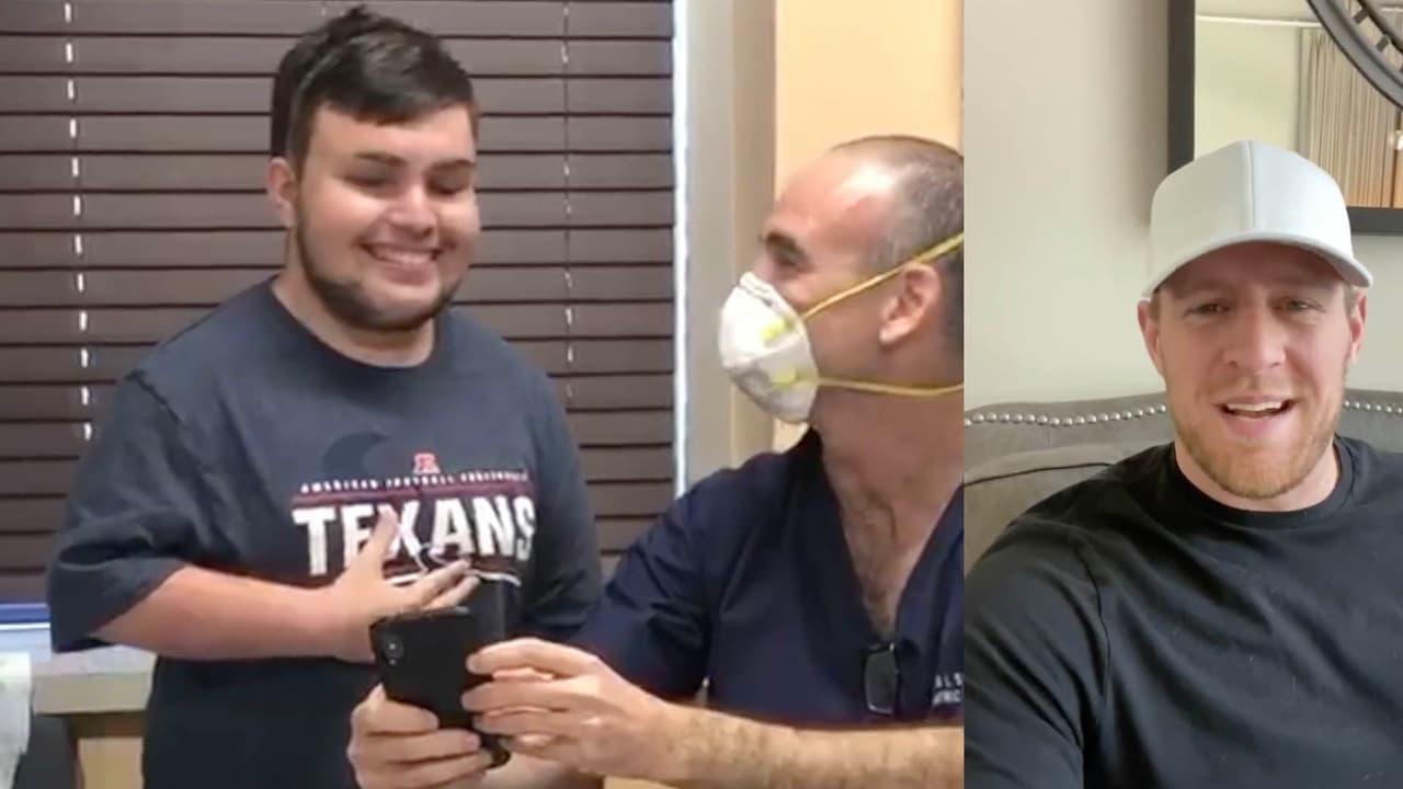 "Es inspirador para mi": JJ Watt sorprende a un joven que sufre de una enfermedad con emotivo video