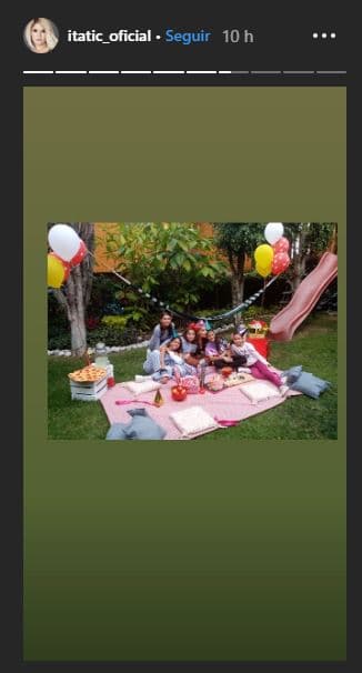 Fue a través de sus historias en Instagram donde la actriz de 44 años de edad publicó más imágenes de esta celebración para María Itatí. 
<br>