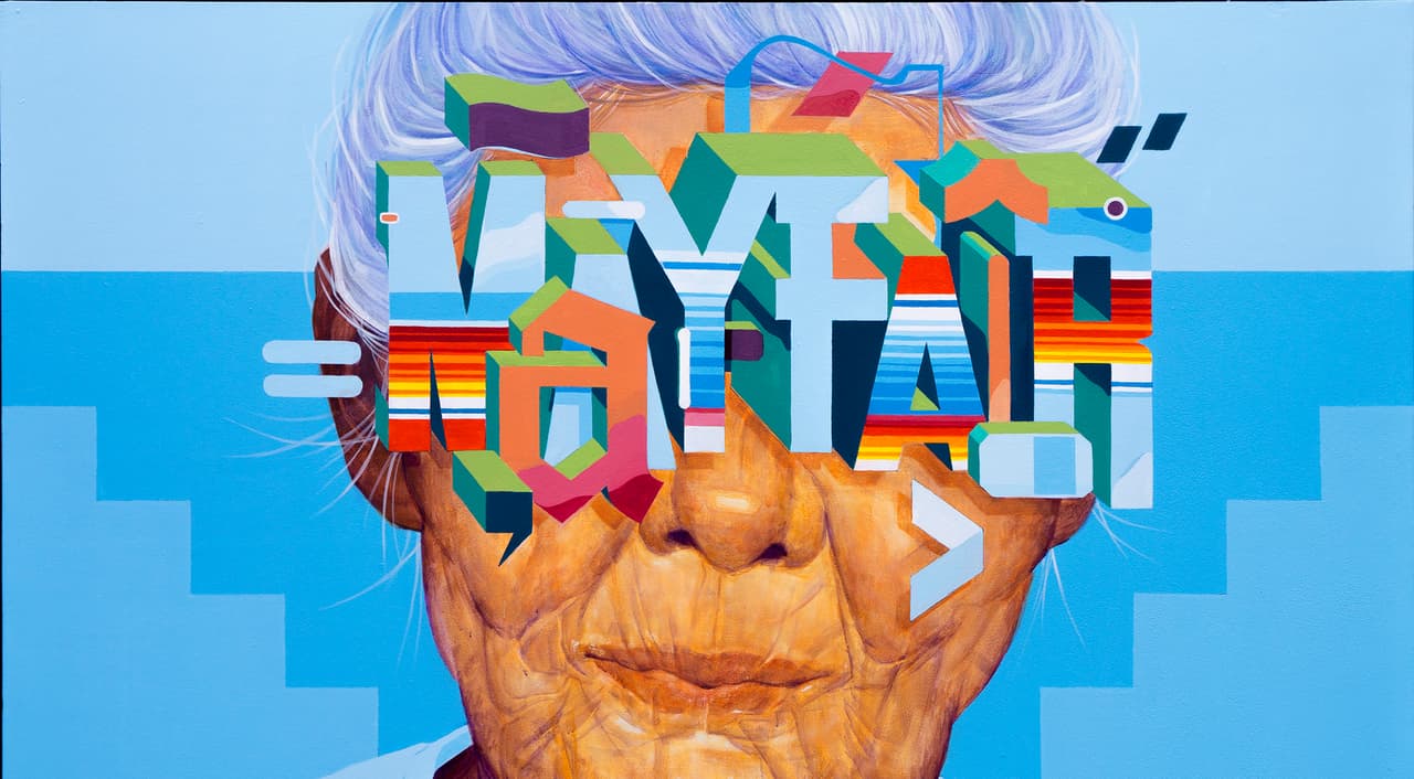 El latino Sam Rodríguez fue uno de los artistas en residencia como parte de este proyecto. Acá, su mural titulado 'Doña Mayfair', el que pintó como parte de los eventos de la feria.