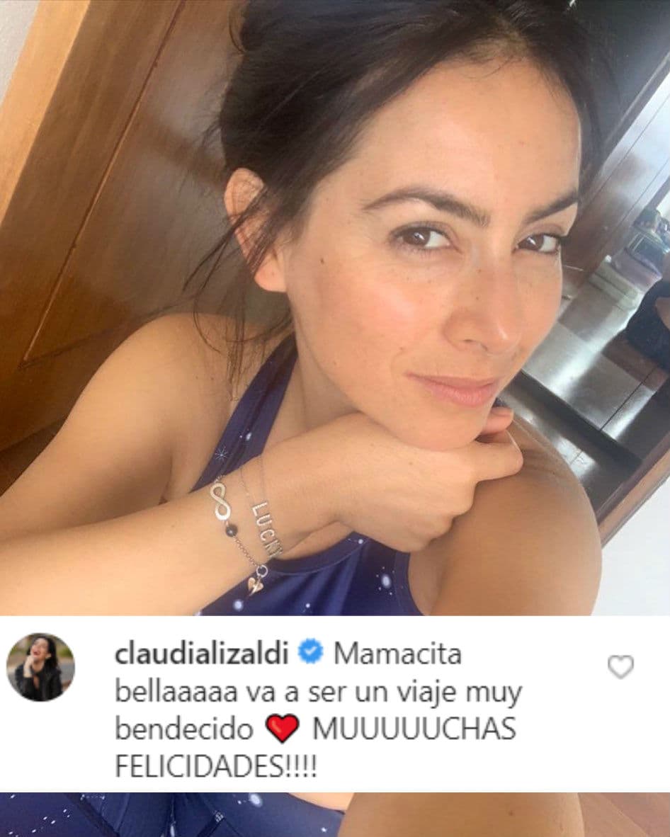 La actriz Claudia Lizaldi aseguró que será un viaje “muy bendecido” al compartirle sus felicitaciones.