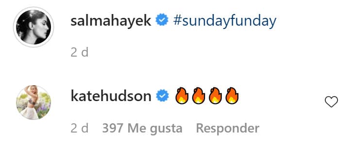Entre los casi 8,000 comentarios de la fotografía está uno de la actriz de Hollywood Kate Hudson, quien reaccionó con varios emoticonos de fuego.
<br>