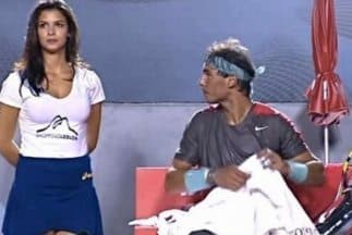 Rafael Nadal es cautivado por una hermosa recogepelotas brasileña