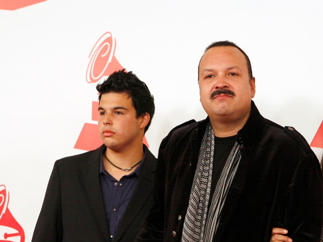 Pepe Aguilar (r), with his son Jose Emilio Aguilar in 2011 in Las Vegas.