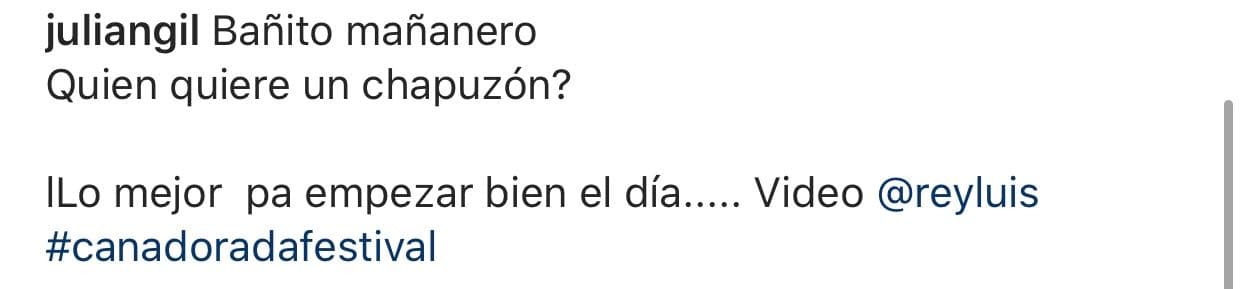 La pieza audiovisual va acompañada con este mensaje: "Bañito mañanero ¿Quién quiere un chapuzón? Lo mejor pa' empezar bien el día...".
<br>