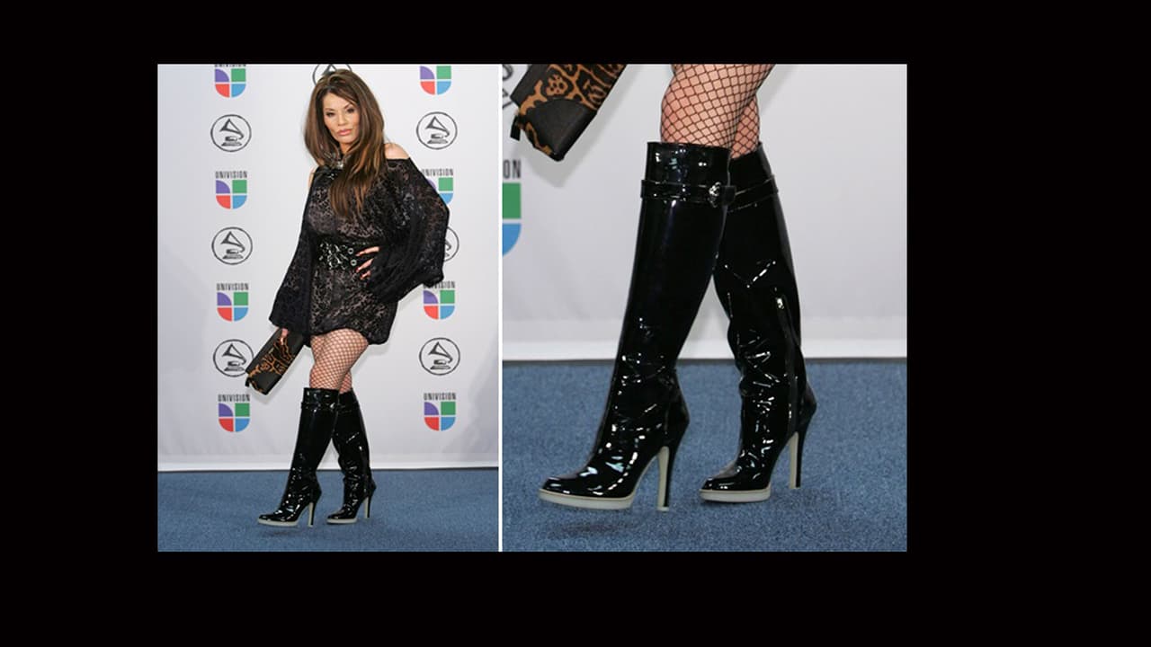 Estos tacones fueron insuperables... En 2007 Ivy Queen se dispuso a conquistar la alfombra con estas sensacionales botas.