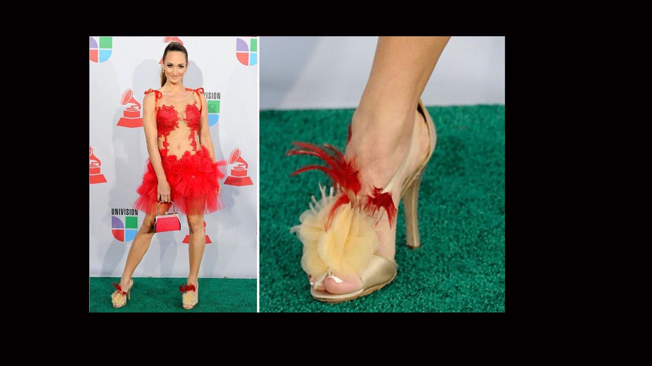 El look 'fresh' de D'manti nos cautivó enteramente. Con esas zapatillas tan originales fue una de las que se robó todas las miradas durante su desfile por la alfombra.