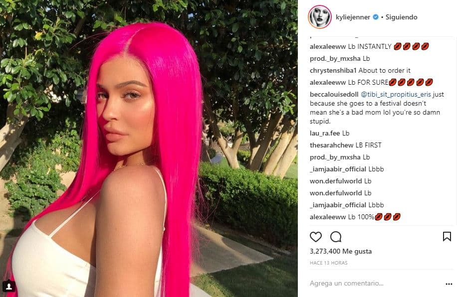 "Que ella vaya a un festival, no significa que sea una mala madre. Son muy estúpidos", escribió uno de sus fans, en defensa de Kylie.