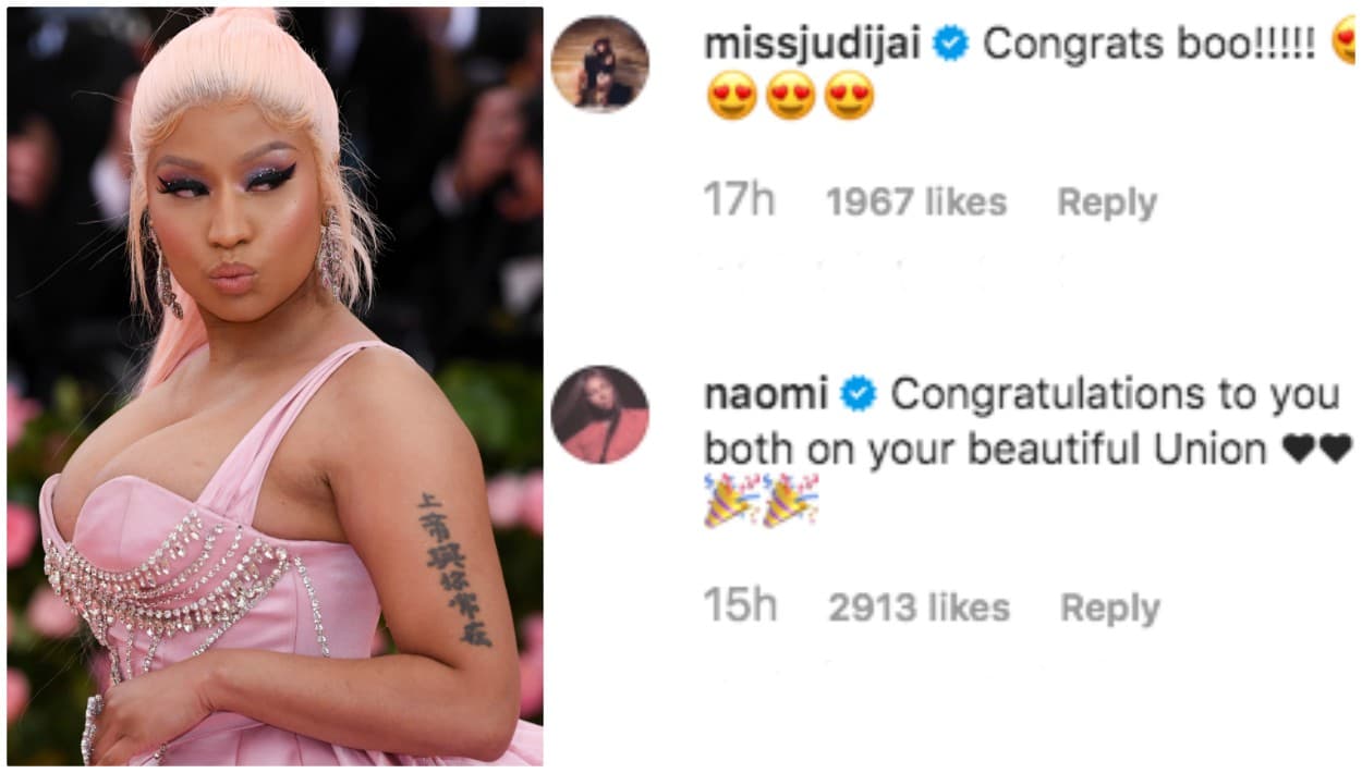 "Felicitaciones a ambos en esta 
<b>hermosa unión</b>", les expresó la súper modelo Naomi Campbell.