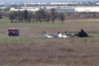 Accidente aéreo en San Diego. (Imagen de la cuenta de Twitter @malbertnews).