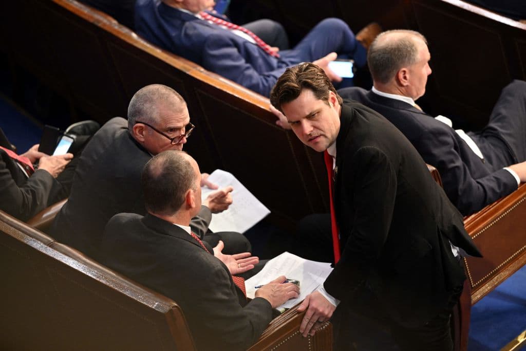 El representante Matt Gaetz, uno de los más férreos opositores al liderazgo de Kevin McCarthy.