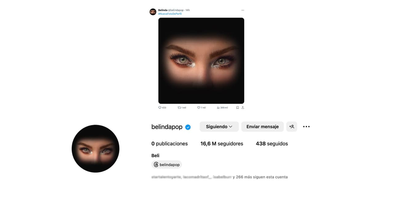 Belinda cambió la foto de perfil de sus redes sociales previo al estreno de su nuevo álbum.