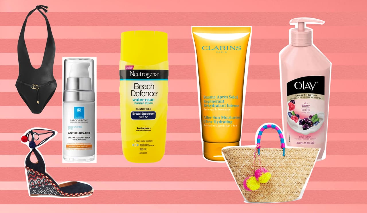 Independientemente de las cremas que uses – por la mañana y por la noche – para la cara y el contorno de ojos te debes de proteger del sol. Aplica en la cara el suero Anthelios Aox de La Roche Posay. Para el cuerpo una excelente opción es Beach Defence de Neutrogena. Si te bronceaste repara el daño con ayuda del After Sun Moisturizer Ultra Hydrating de Clarins. Para humectar usa la crema de cuerpo 24 Hours Moisture de Olay.