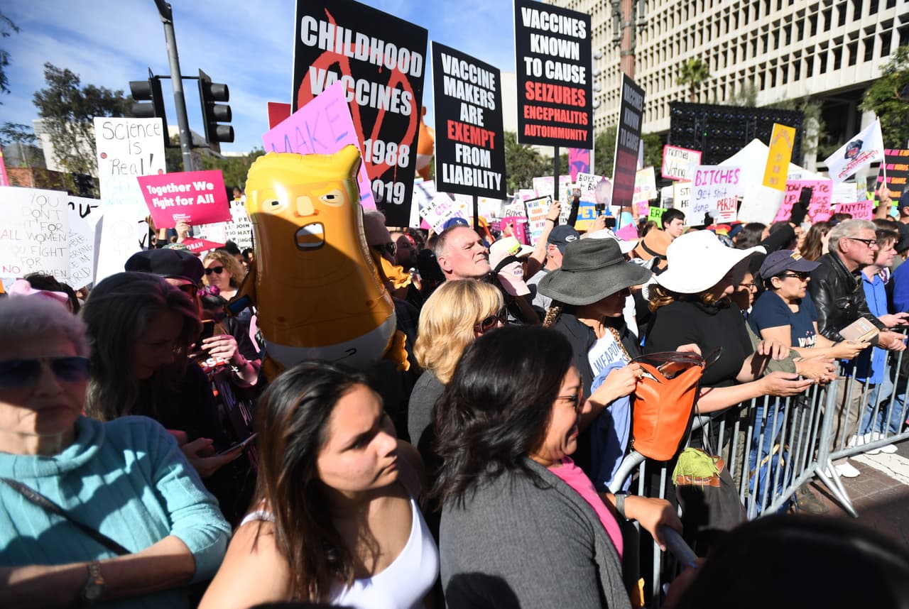 La marcha de 2020 coincidió con el cuarto aniversario de la toma de posesión del presidente Donald Trump.