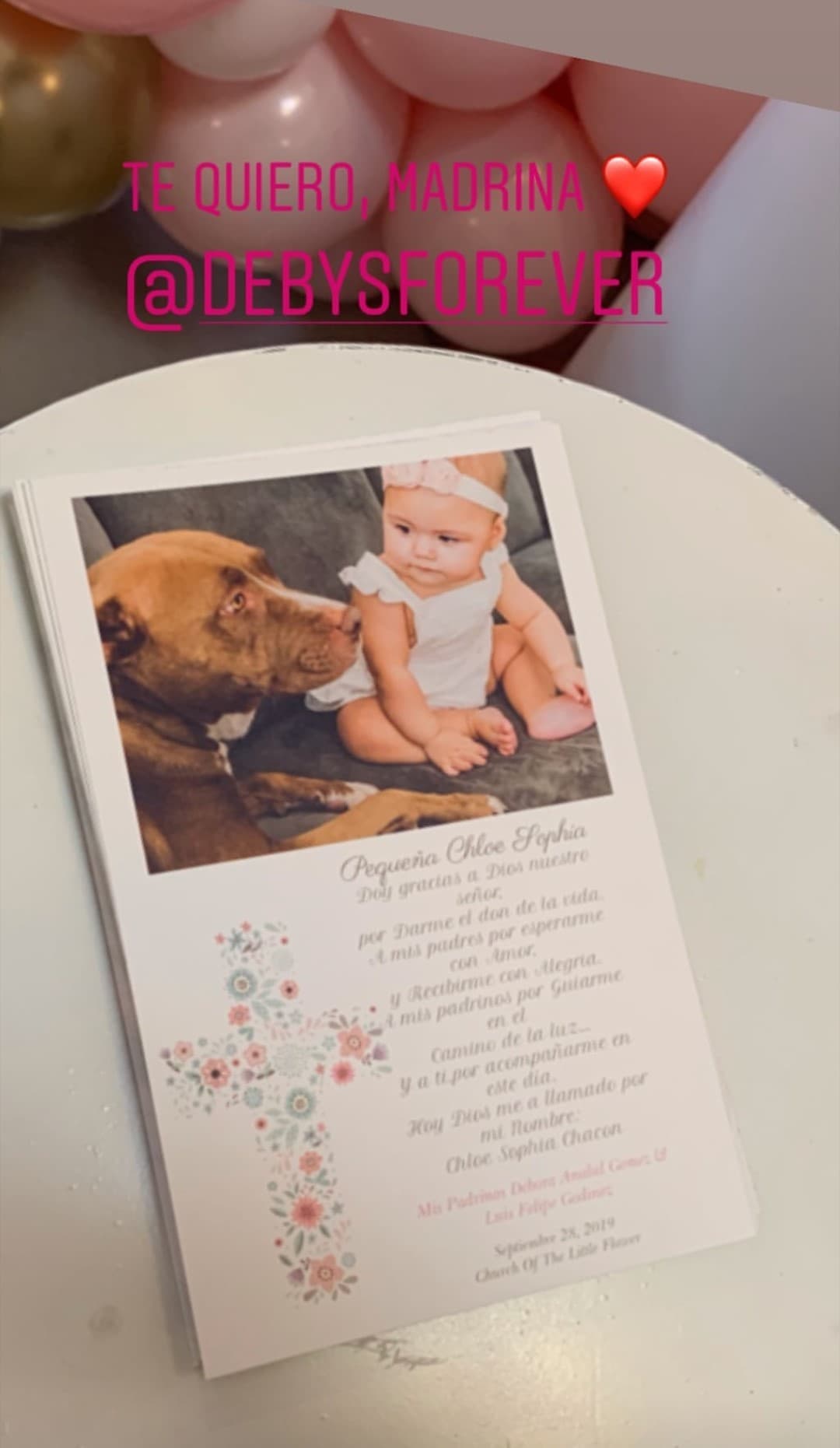 Del bautizo quedaron lindos recuerdos para los que más quieren a la princesa de la presentadora colombiana.