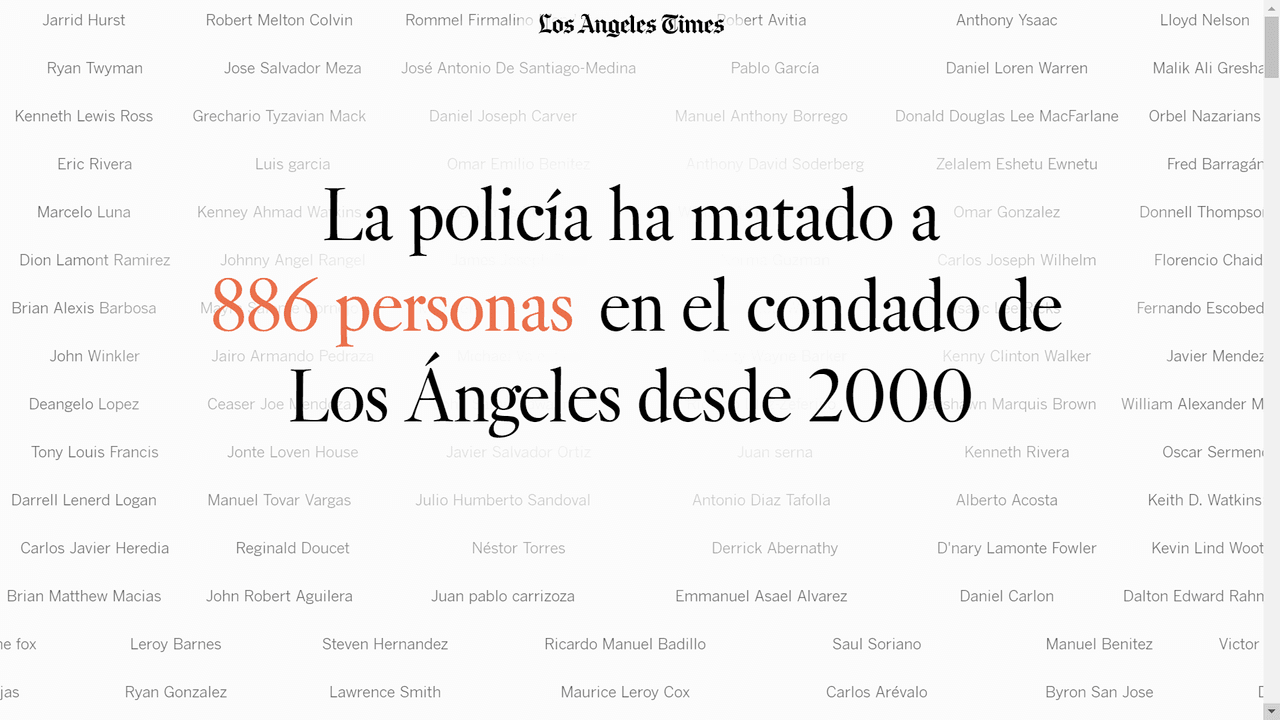 La policía de Los Ángeles ha matado a 886 personas desde el año 2000: recuento del 'LA Times'