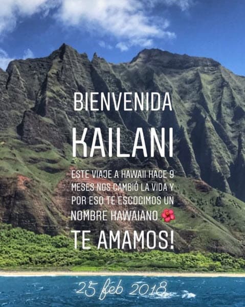 El 26 de febrero, un día después de su nacimiento, Kailani Ochmann Derbez en Instagram se creó una cuenta dedicada a ella y esta fue la primera imagen que se publicó.