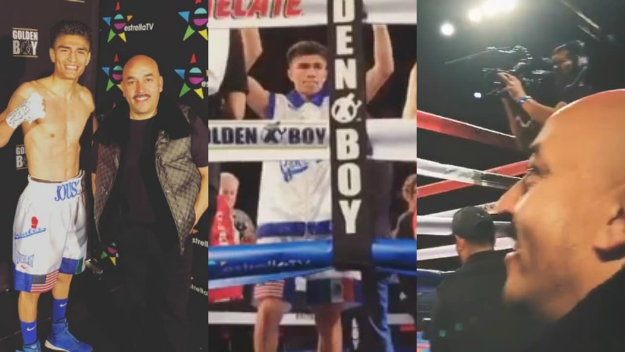Lupillo Rivera se estrena con éxito en el boxeo: su pupilo Jousce González ganó en el primer round