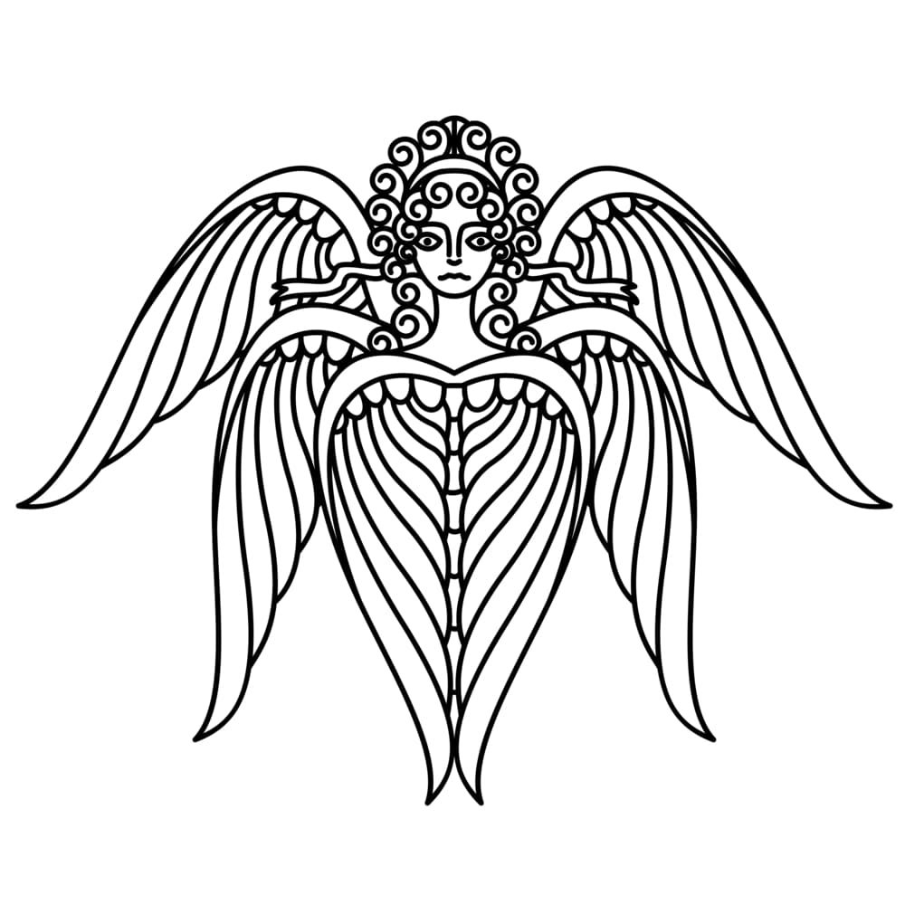 Los serafines tienen tres pares de alas. Con dos de ellas cubren sus rostros y con dos sus pies, mientras que con las otras vuelan. Se cubren en teoría para protegerse del intenso resplandor que emite tanto Dios pero también ellos mismos.