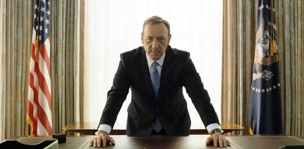 Kevin Spacey en su papel de Frank Underwood en House of Cards de Netflix