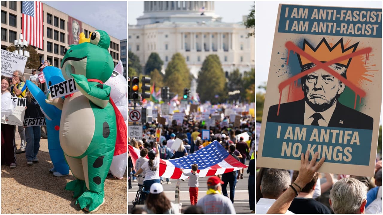 Protestas “No Kings” reúnen a miles en Washington y Virginia contra políticas de Trump