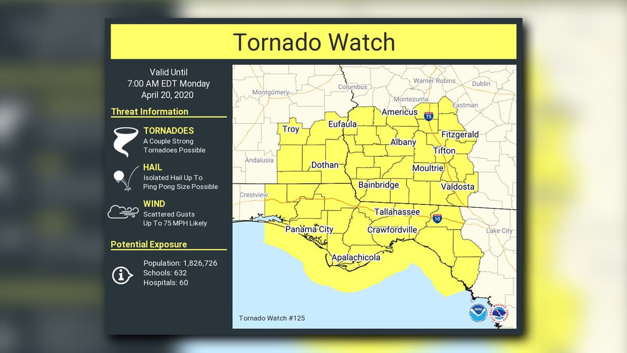 Emiten alerta de tornados e inundaciones repentinas para varios condados de Georgia