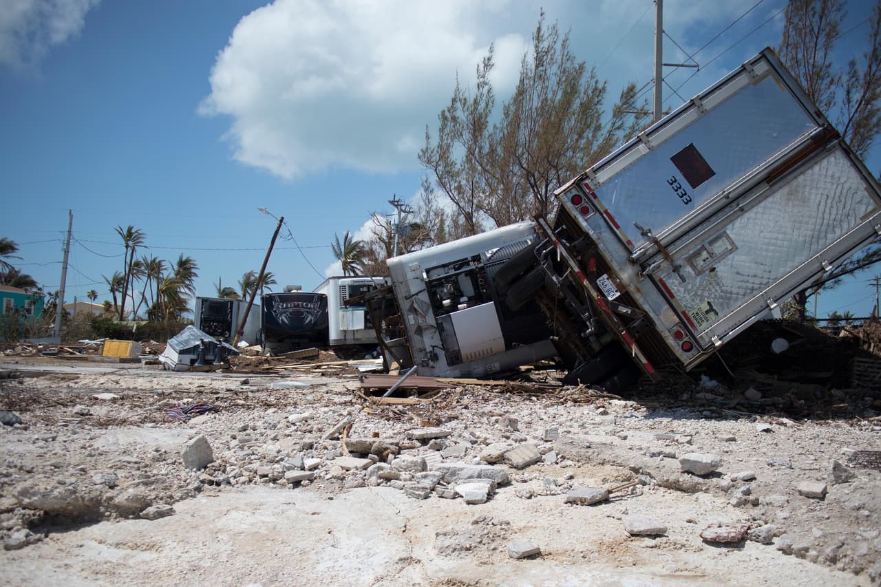 Coral Key Village, Conch Key, Marathon. Las casas móviles fueron unas de las contrucciones más sensibles a los feroces vientos del huracán.