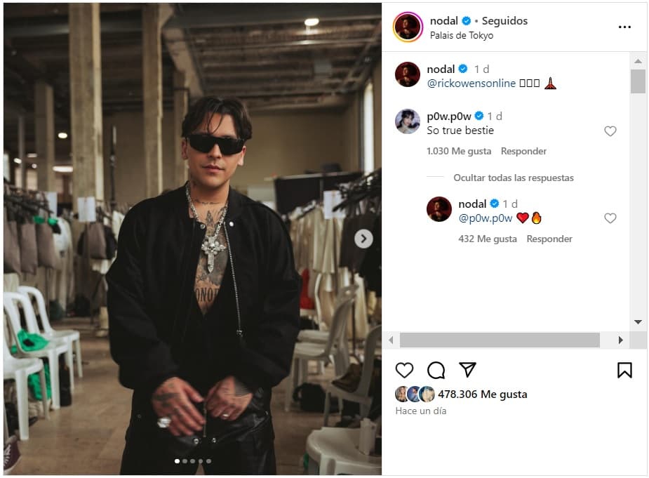 Nodal y Paula Machado intercambiaron mensajes en Instagram este 20 de junio.