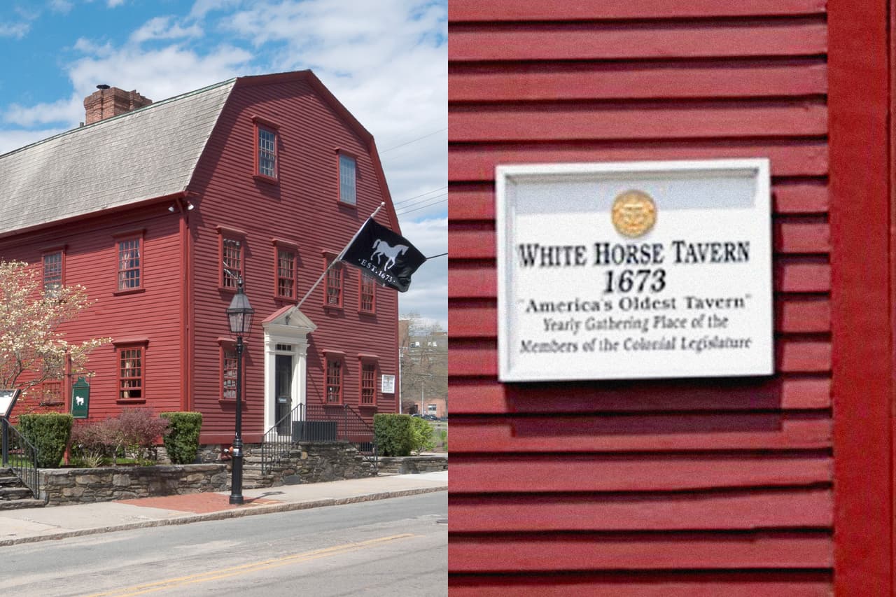 <b>White Horse Tavern. Newport, Rhode Island. Fundado en 1673.</b> Esta antigua taberna de la era colonial está en uno de los edificios más antiguos de Newport y algunos investigadores sospechan que es el restaurante más antiguo del país aún en funcionamiento. Entre sus historias esta que durante la guerra de independencia fue visitado por George Washington. En la década de 1950 se salvó de ser demolido y reabrió como un restaurante elegante que 
<a href="https://whitehorsenewport.com/"><u>ofrece la gastronomía de Nueva Inglaterra</u></a>. Su horno de colmena original aún existe en la cocina.