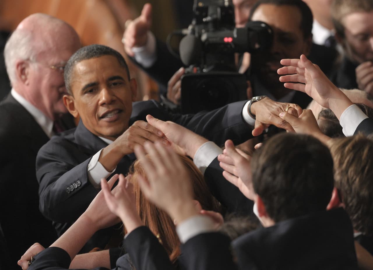Obama tras el discurso del Estado de la Unión de 2011
