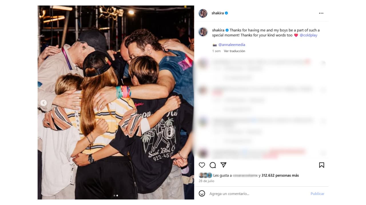 Shakira y sus hijos asistieron a uno de los conciertos que Coldplay ofreció en Miami.