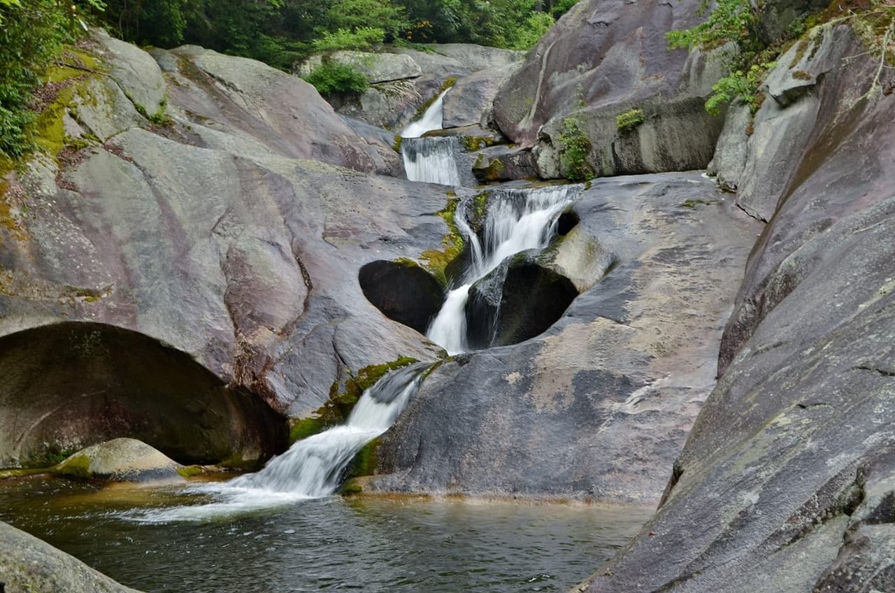 Independientemente de la que elijas, cuando llegues a Steels Creek encontrarás una cascada que cae unos 40 pies, que zigzaguea y baja por una serie de cascadas llenas de pequeñas pozas excavadas en la roca.