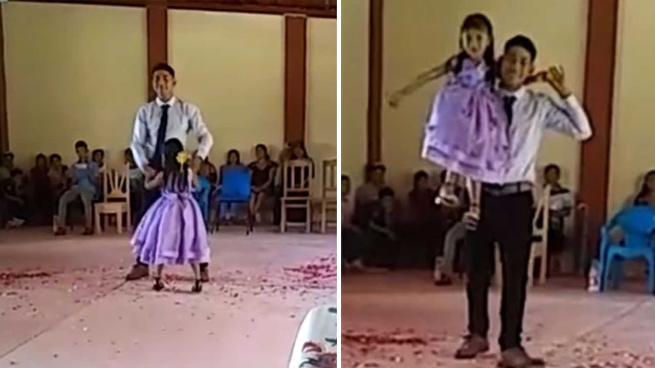 Profesor baila el vals de graduación con su única alumna y enternece a las redes: "¡Qué buen maestro!"