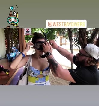 Roatán es un destino predilecto para bucear y Maity no podía perder la oportunidad de conectarse con la naturaleza.