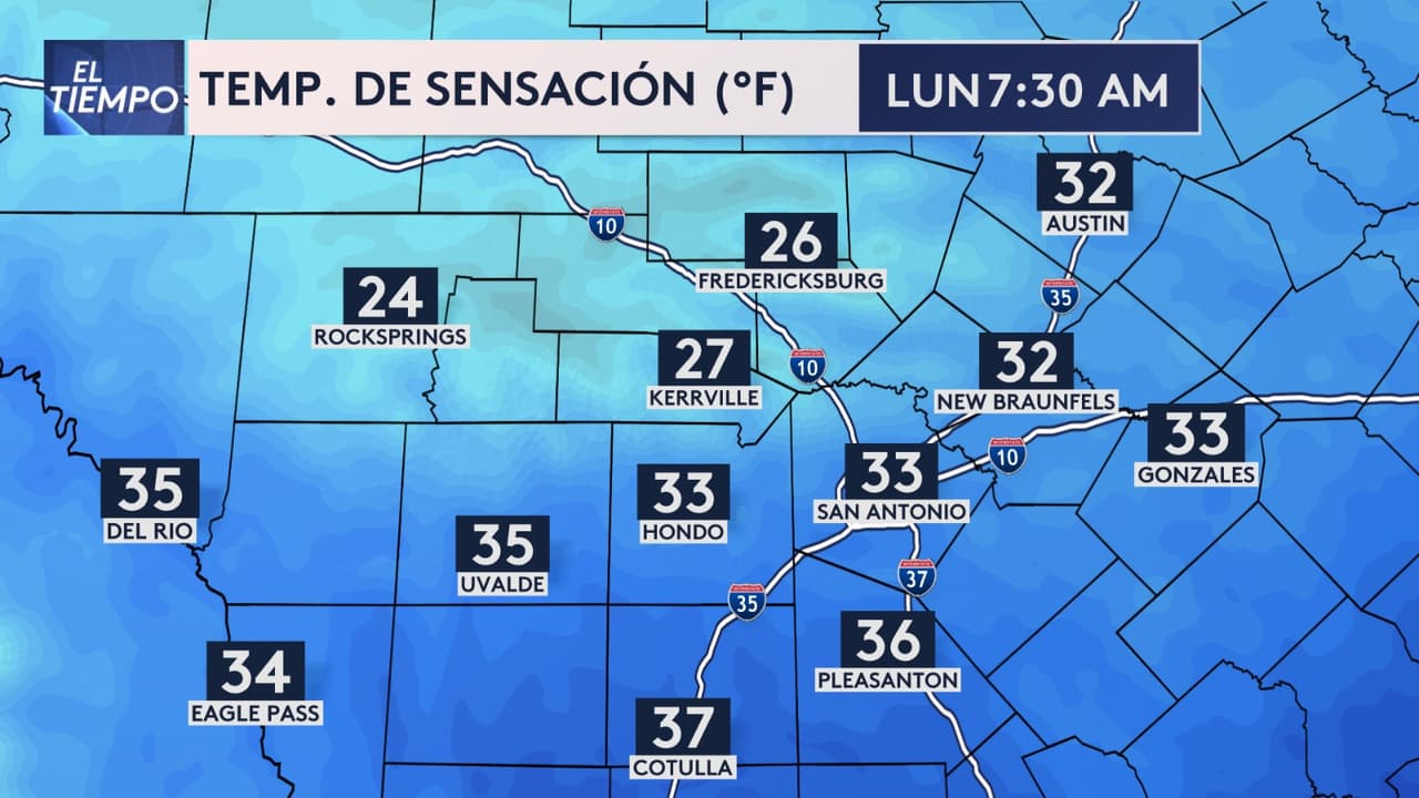 El lunes, comenzaremos el día con 
<b>una sensación térmica que se situará en el punto de congelación</b>, alrededor de los 32 grados a las 7:30 a.m.