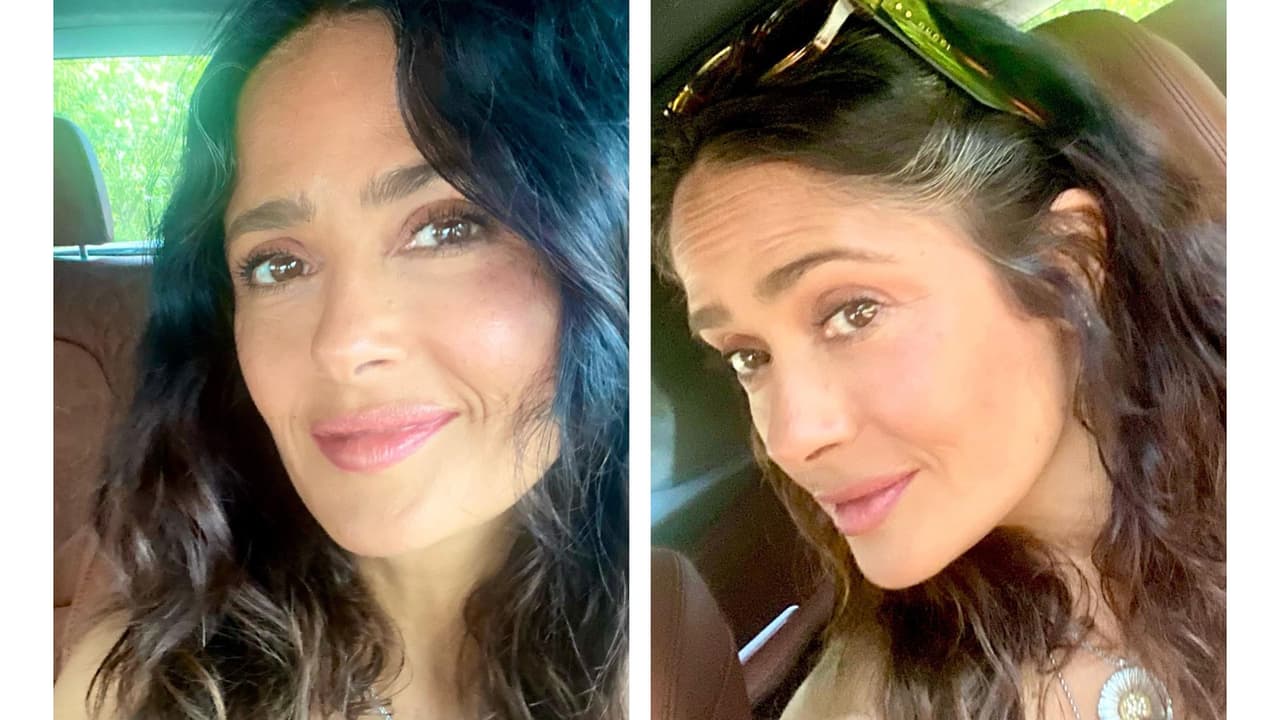 Salma Hayek muestra sus canas.