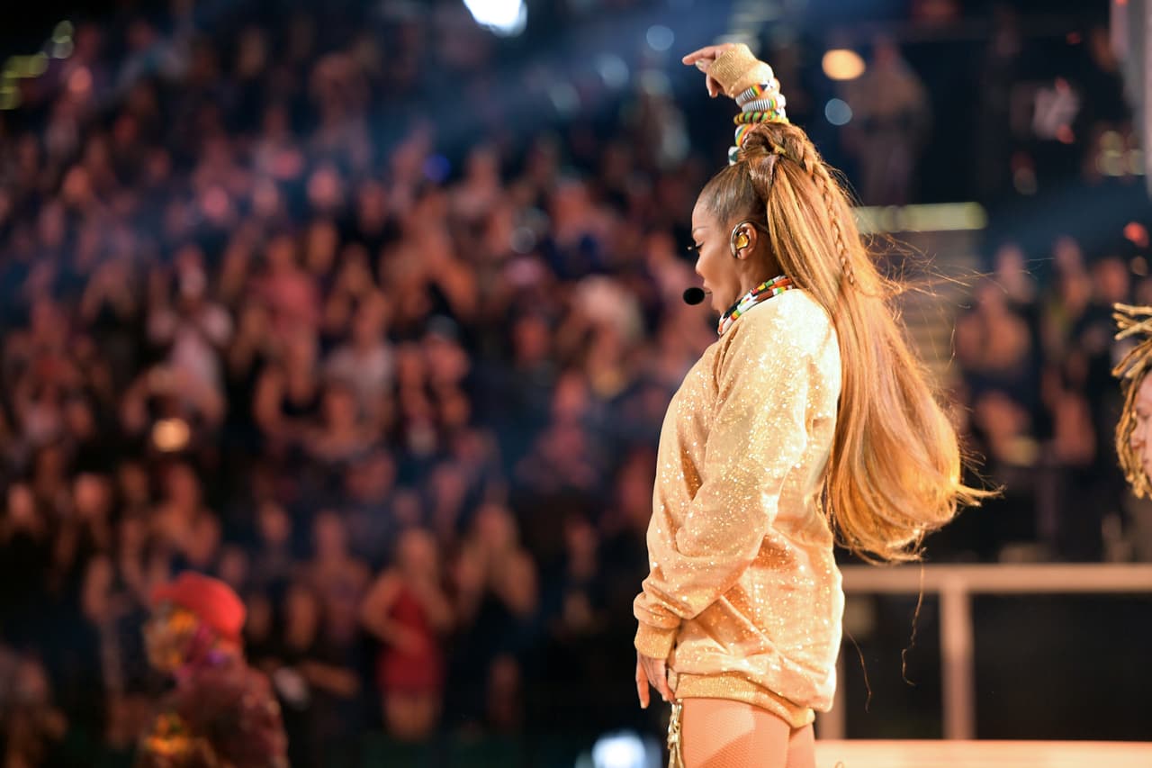 LAS VEGAS, NV - MAY 20: Honoree Janet Jackson performs onstage at the 2018 Billboard Music Awards at MGM Grand Garden Arena on May 20, 2018 in Las Vegas, Nevada. (Photo by Matt Winkelmeyer/Getty Images for dcp)
<br>