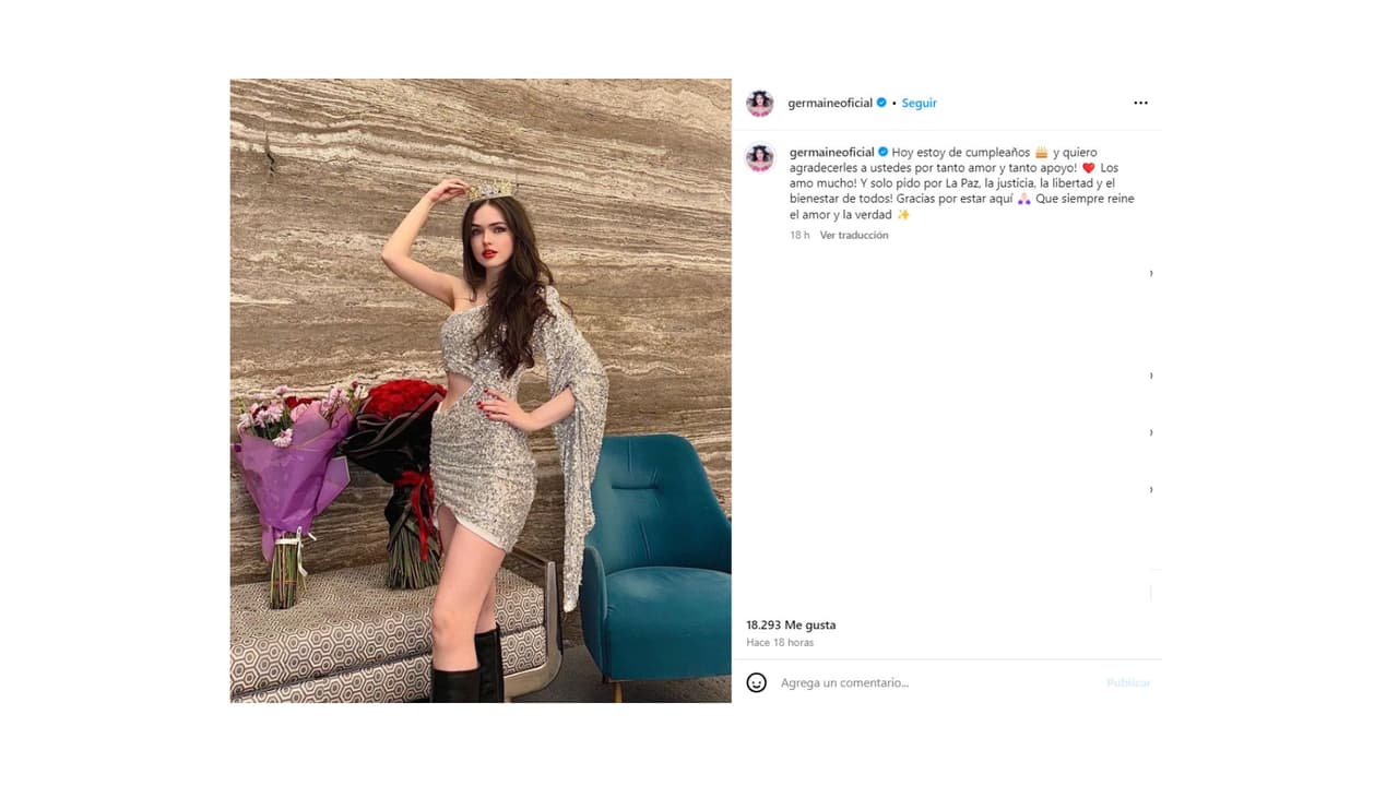 Germaine Valentina celebró su cumpleaños el 7 de agosto. La cantante habría cumplido 25 años.