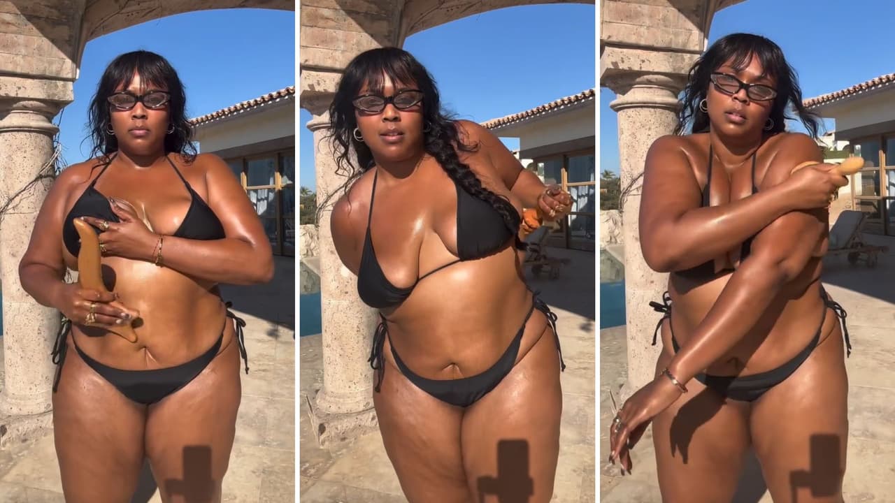 Lizzo mostró cómo se da un masaje con herramientas de madera.