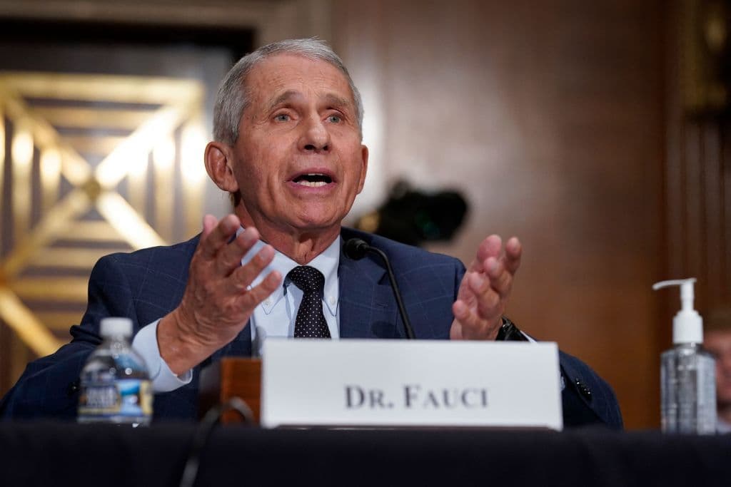 El Dr. Anthony Fauci, director del Instituto Nacional de Alergias y Enfermedades Infecciosas, responde a las preguntas del senador Rand Paul durante la audiencia del Comité de Salud, Educación, Trabajo y Pensiones del Senado en Capitol Hill en Washington, DC el 20 de julio de 2021.