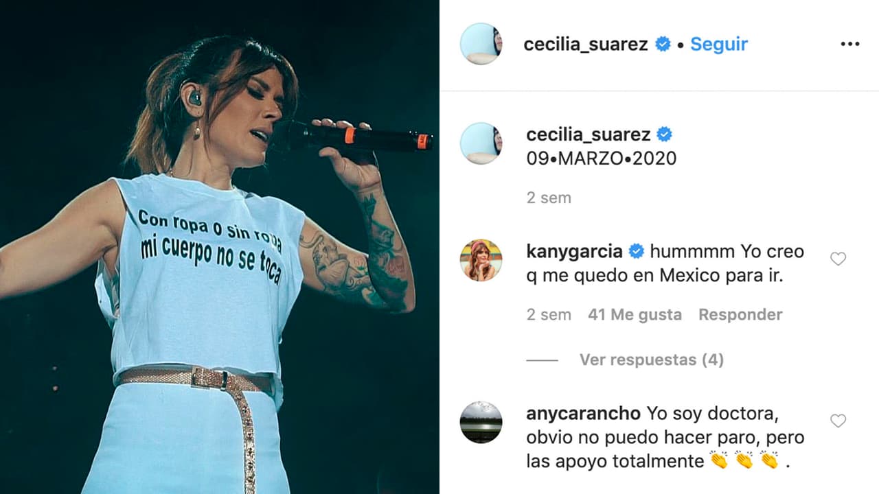 <b>Kany García</b> le comentó el post a Cecilia Suárez diciendo: “yo creo que me quedo en México para ir”.