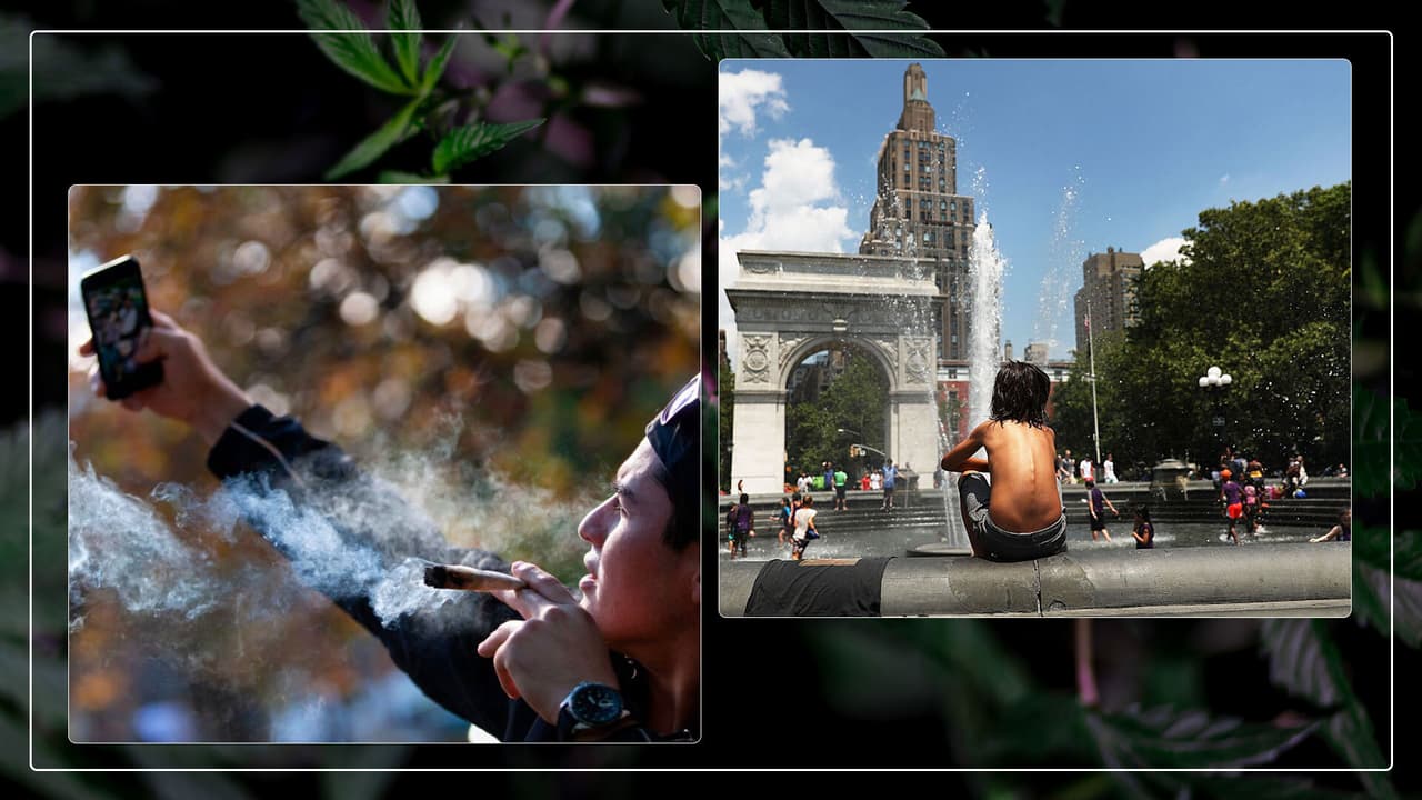 Venden marihuana abiertamente en el Washington Square Park frente a familias 