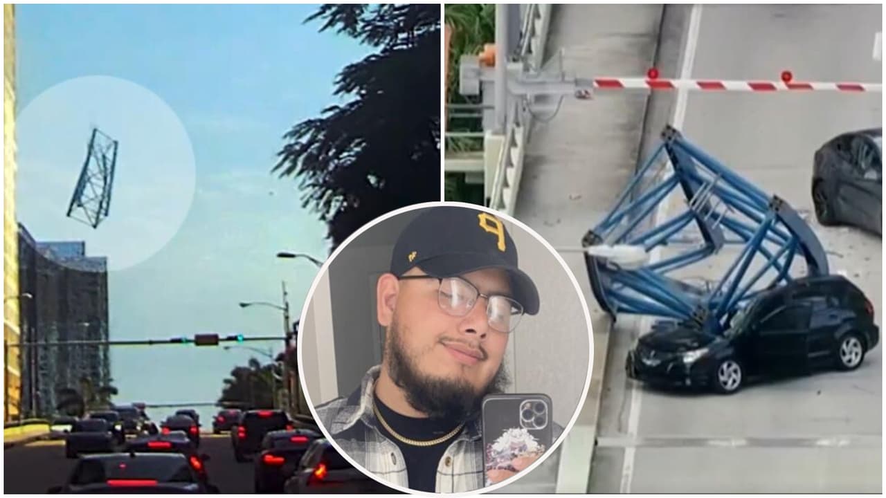 Así fue el desplome de la grúa de construcción en la que murió un trabajador hispano en Florida