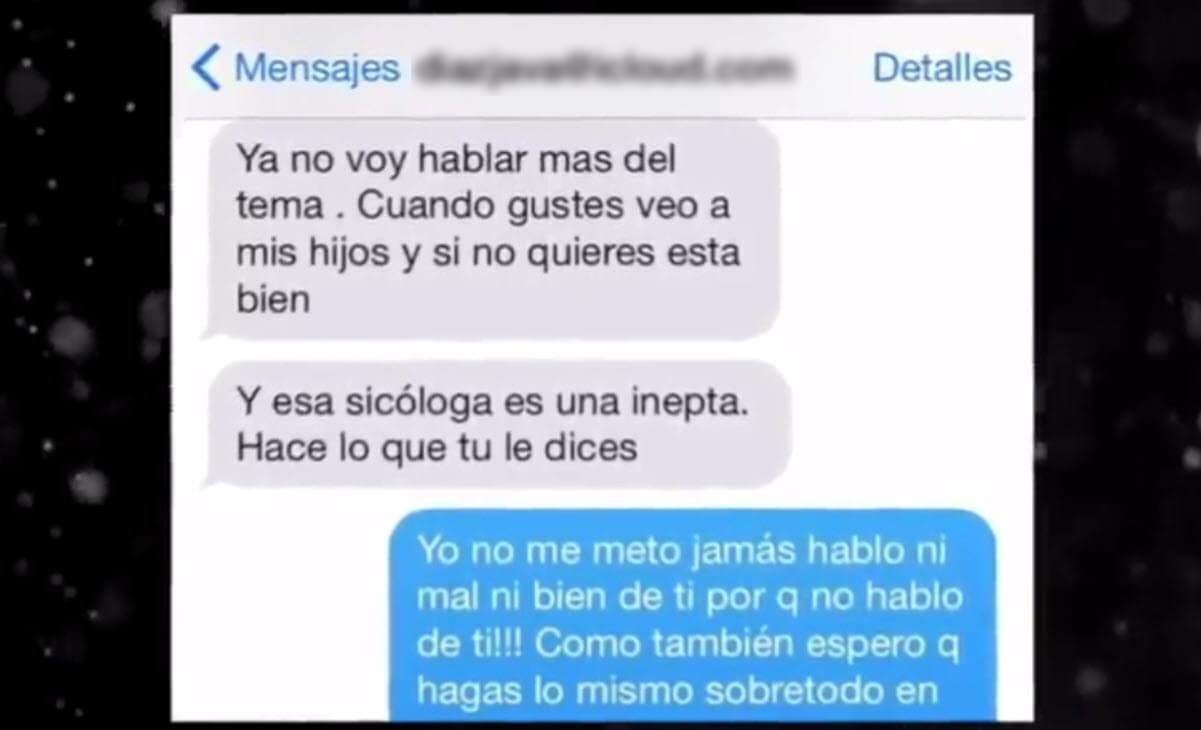 La presentadora intentó que su exmarido asistiera a una cita con Julia Borbolla, una psicóloga infantil, pero Javier se negó, según se lee en la conversación.