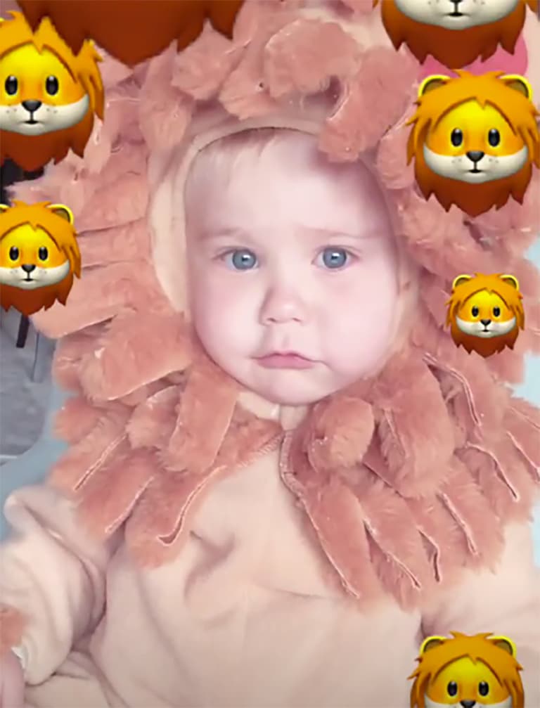 El pequeñín de Anahí se disfrazó de león y es una ternura.