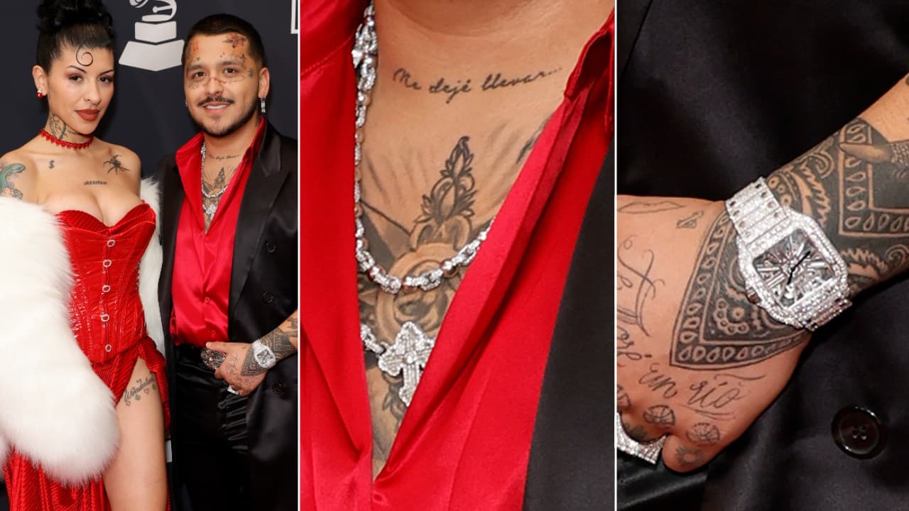 Nodal y Cazzu en la noche del homenaje a Marco Antonio Solís por ser la Persona del Año en los Latin GRAMMY 2022.