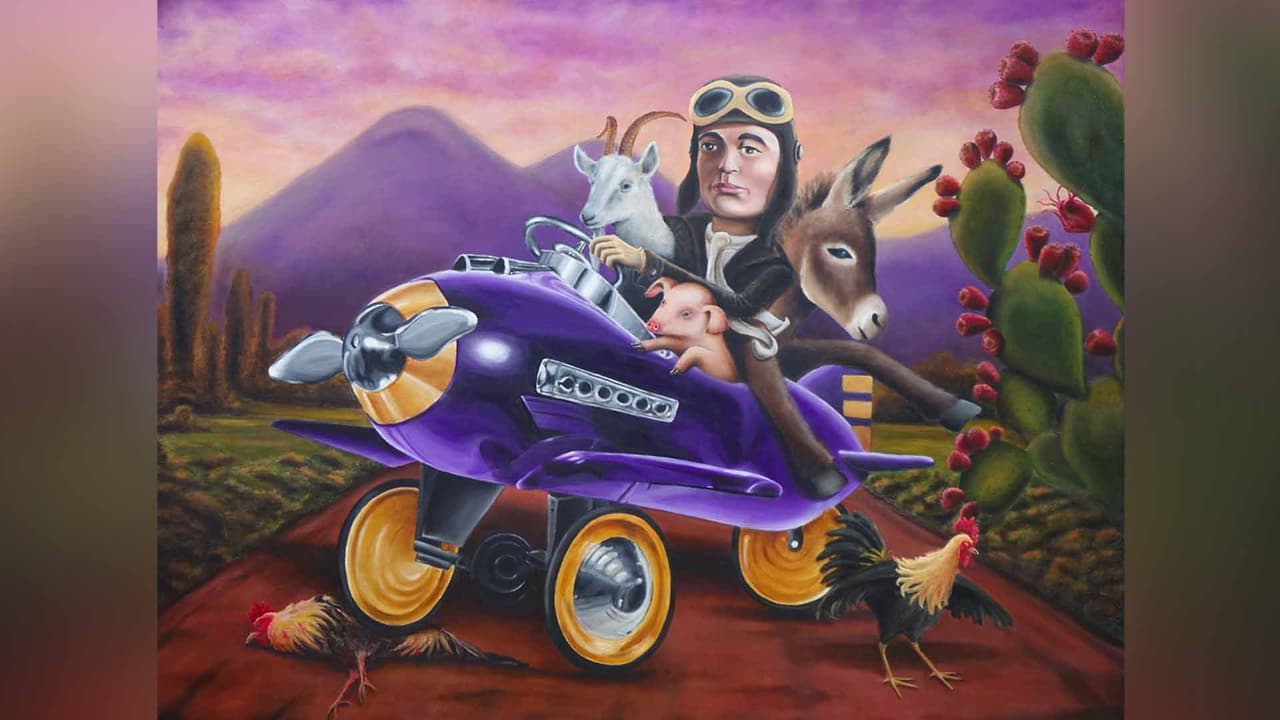 El artista crea historias con sus pinturas que tienen que ver con sus sueños, pero siempre basado en su realidad.