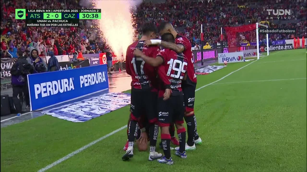 ¡Golazo del Atlas! Los rojinegros le están pegando a la Máquina 2-0