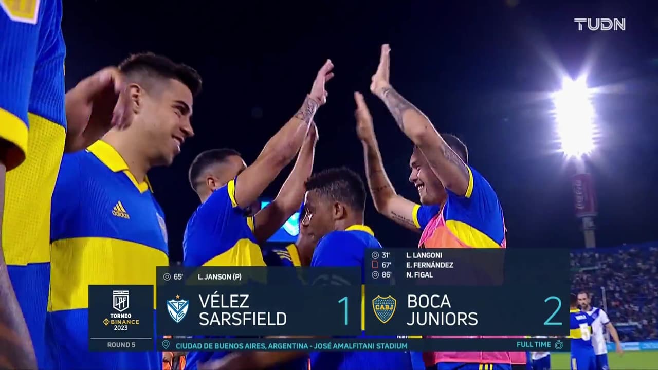 Resumen | Boca Juniors sufre pero saca victoria ante Vélez 1-2